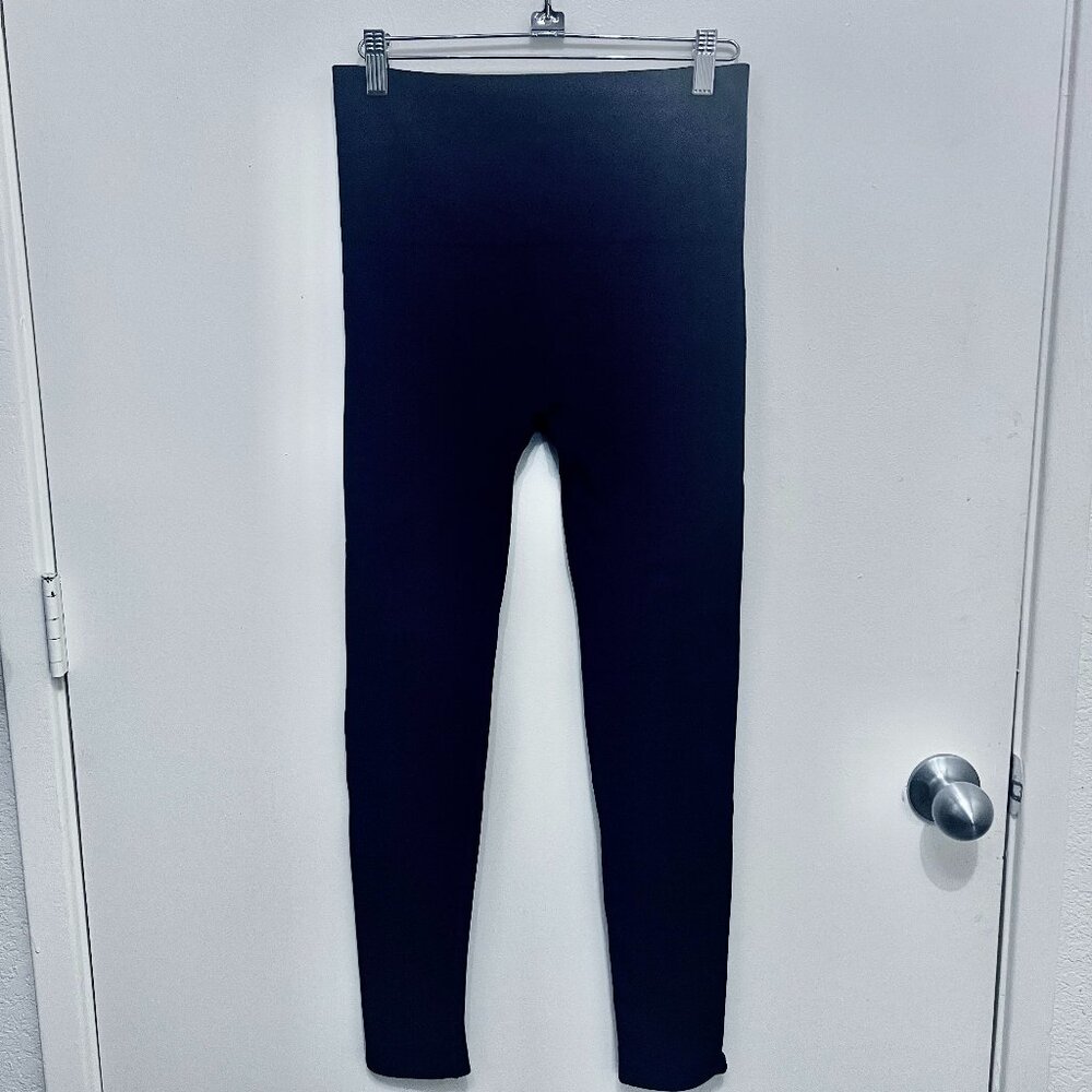 SPANX Navy Blue Leggings Full Length High Rise Wide Waistband Size XL - Picture 2 of 4